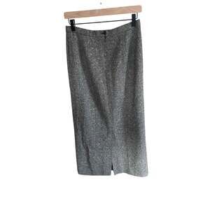Vintage Pendleton 100% Virgin Wool Tweed A-Line Maxi Midi Skirt Size 8 Gray